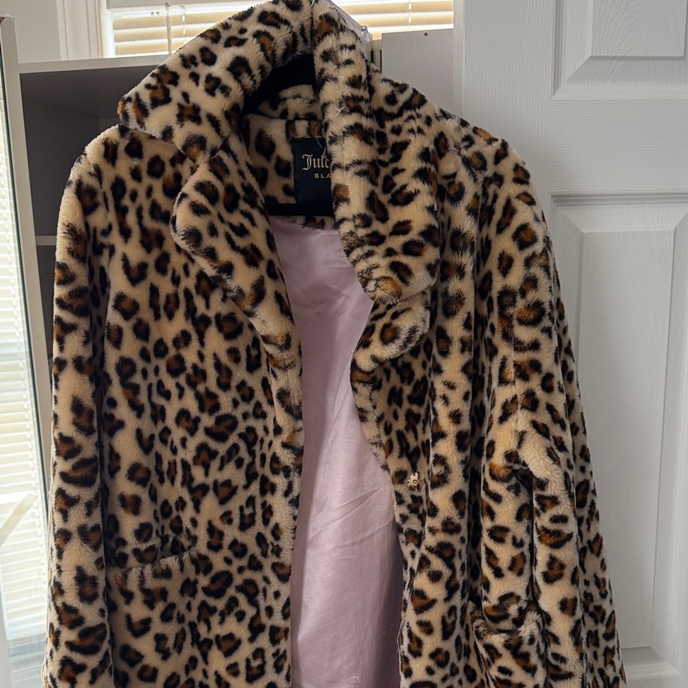 Juicy Couture Leopard Print Teddy Jacket